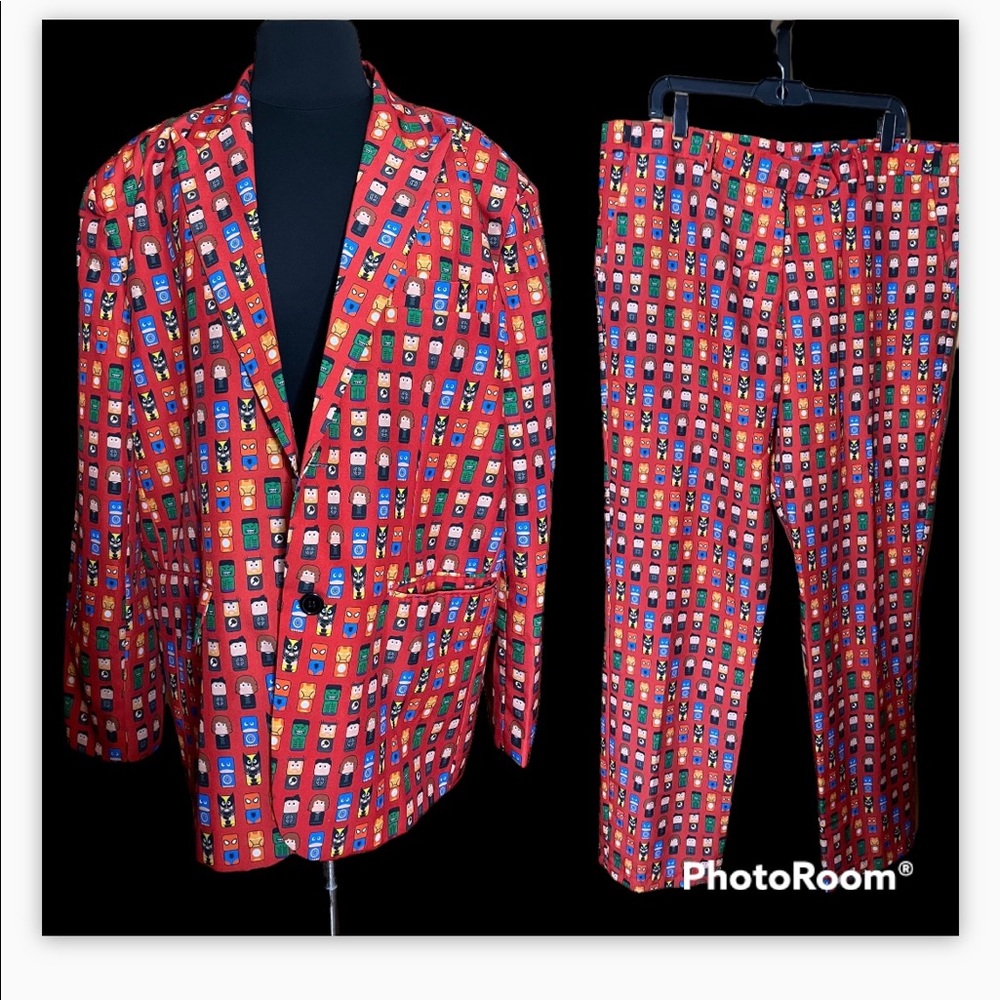 Lego marvel design Batman, Superman , hulk red novelty pant suit
